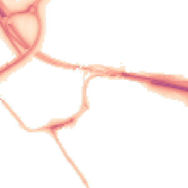Night-time road noise heatmap for NE16 3AW