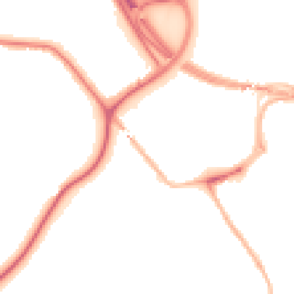 Night-time road noise heatmap for NE16 3BN