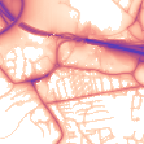 Daytime road noise heatmap for NE16 3BS