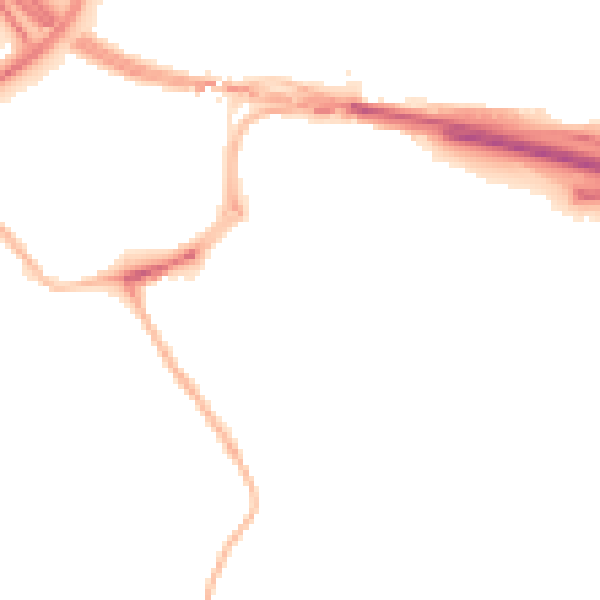 Night-time road noise heatmap for NE16 3BT