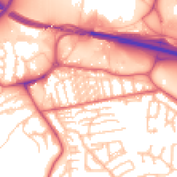 Daytime road noise heatmap for NE16 3BU