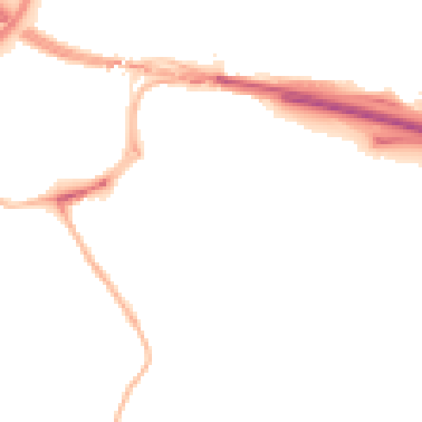 Night-time road noise heatmap for NE16 3BU