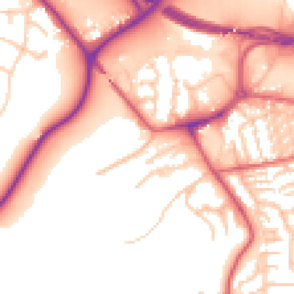 Daytime road noise heatmap for NE16 3BW