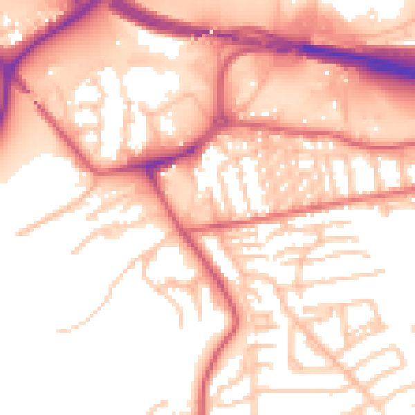 Daytime road noise heatmap for NE16 3DF