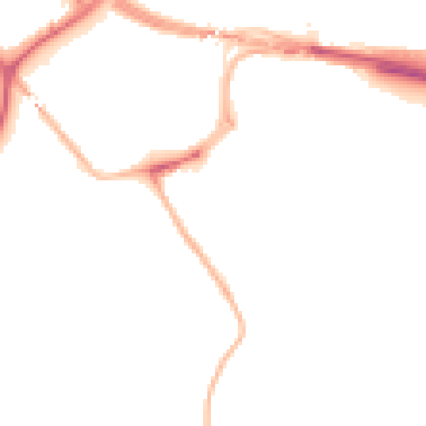 Night-time road noise heatmap for NE16 3DF