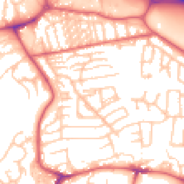 Daytime road noise heatmap for NE16 3DH