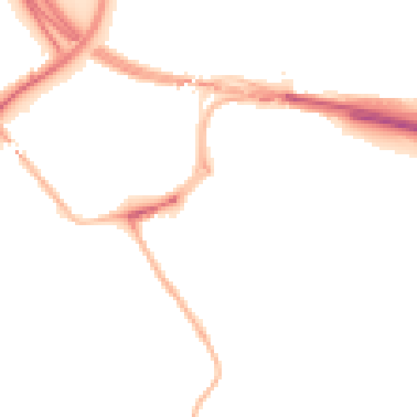Night-time road noise heatmap for NE16 3DP