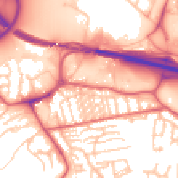 Daytime road noise heatmap for NE16 3DY