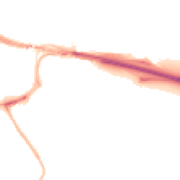 Night-time road noise heatmap for NE16 3DZ