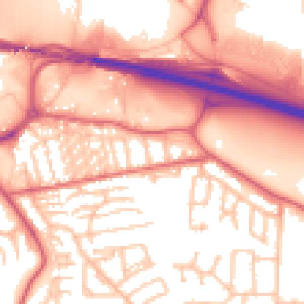Daytime road noise heatmap for NE16 3EB