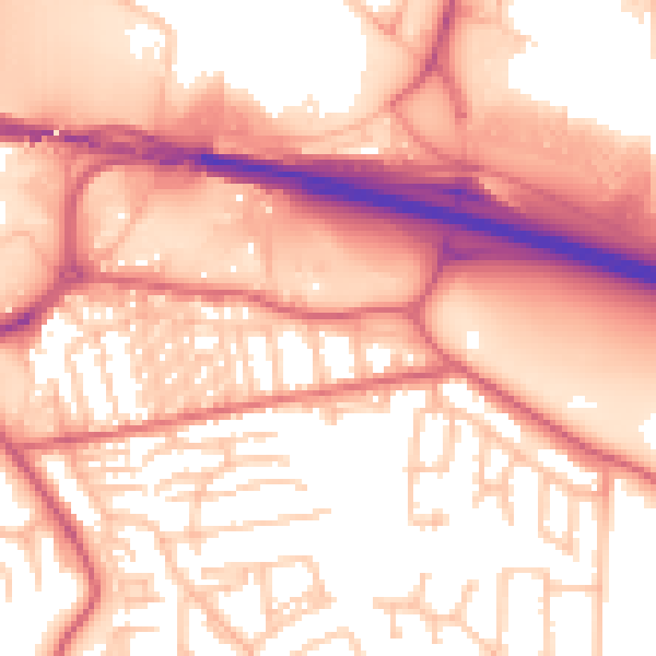 Daytime road noise heatmap for NE16 3ED