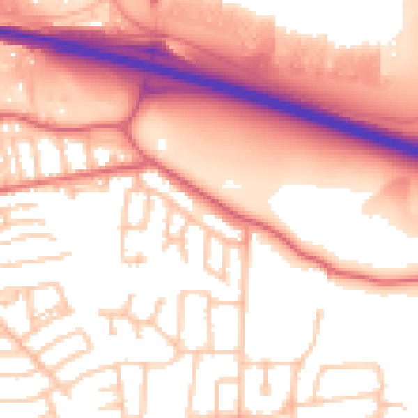 Daytime road noise heatmap for NE16 3EH