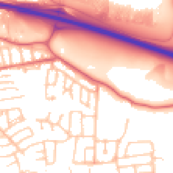 Daytime road noise heatmap for NE16 3EJ