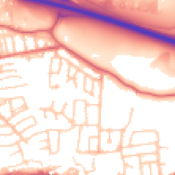 Daytime road noise heatmap for NE16 3EL