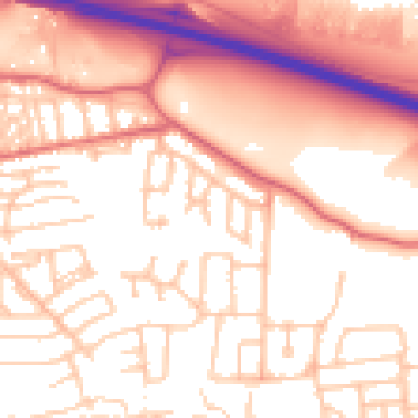 Daytime road noise heatmap for NE16 3EN