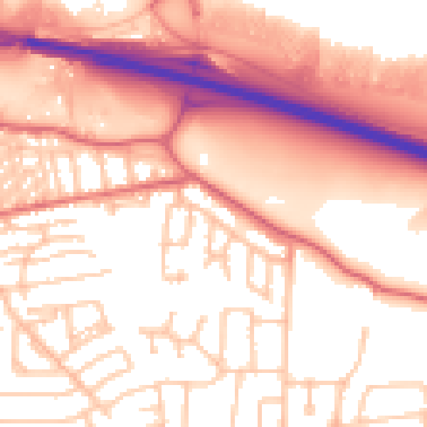 Daytime road noise heatmap for NE16 3EP