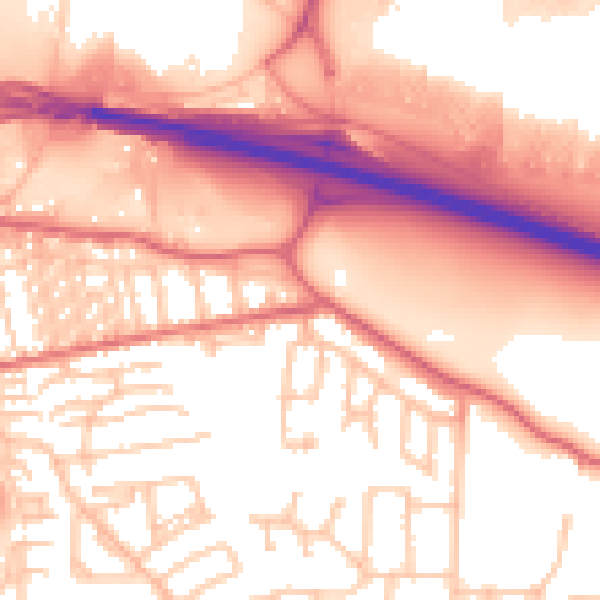 Daytime road noise heatmap for NE16 3EQ