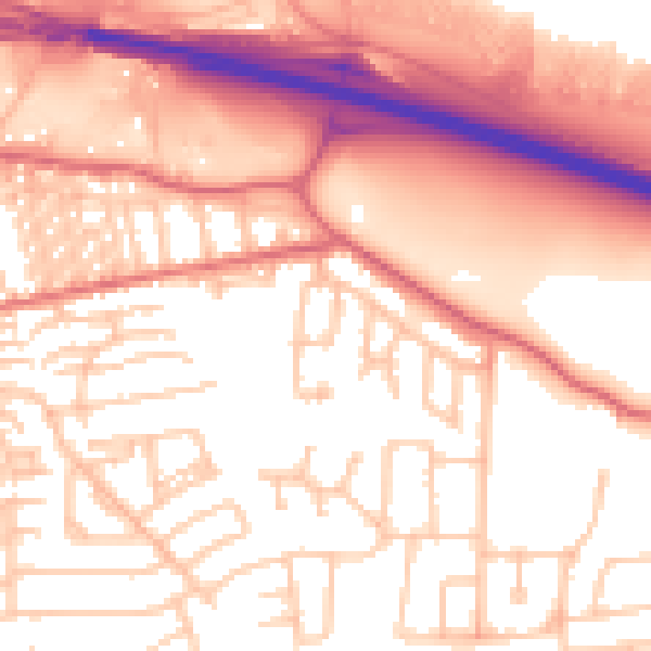 Daytime road noise heatmap for NE16 3ER