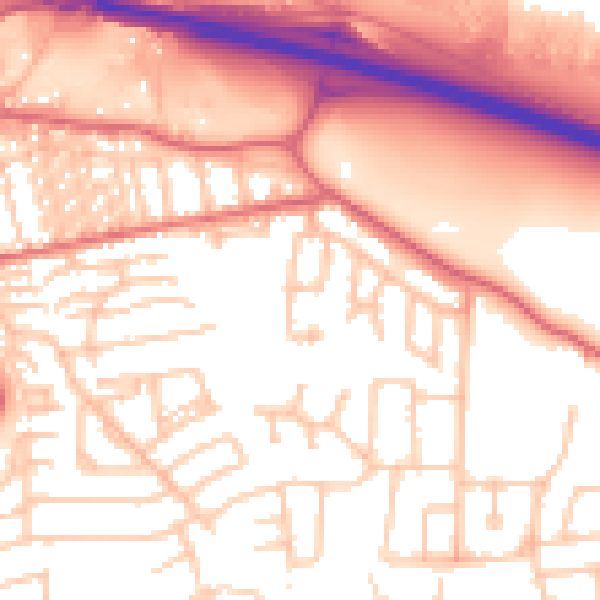 Daytime road noise heatmap for NE16 3ES