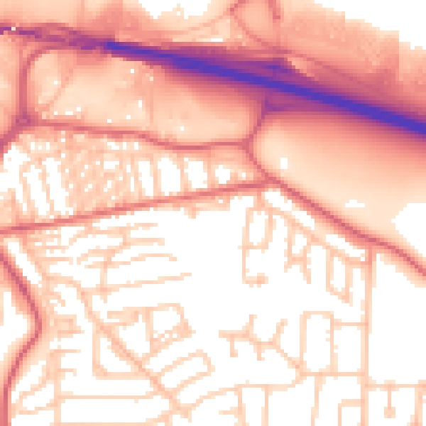 Daytime road noise heatmap for NE16 3EU