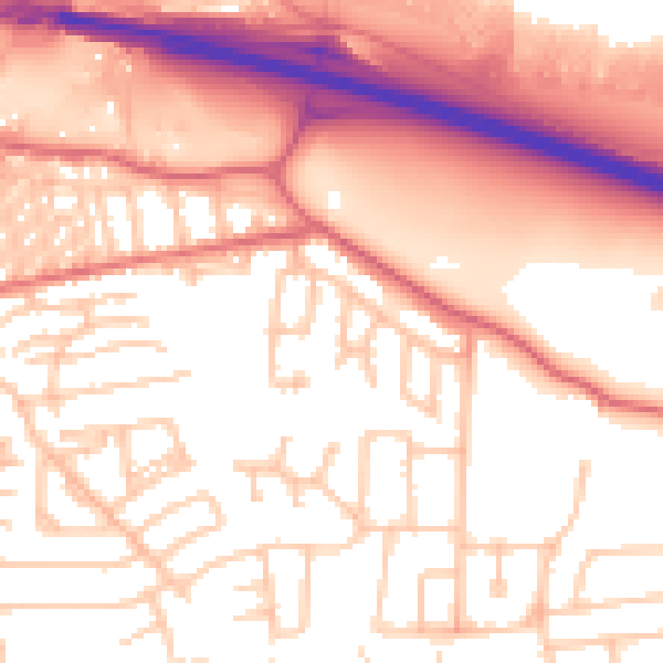 Daytime road noise heatmap for NE16 3EW