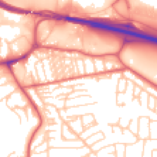 Daytime road noise heatmap for NE16 3EX