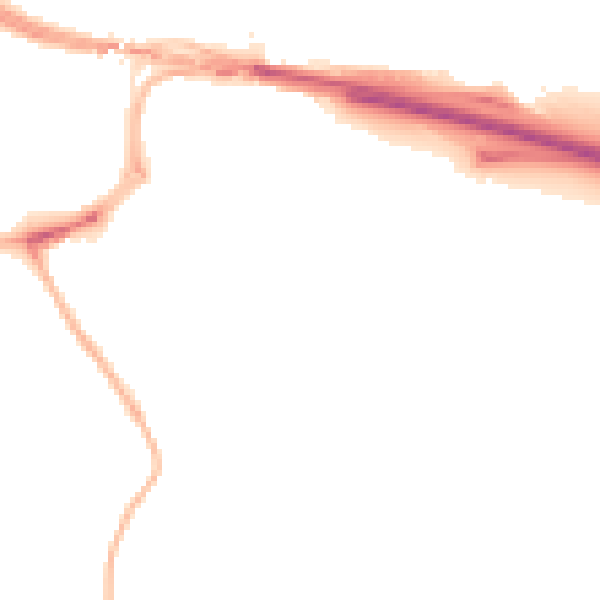 Night-time road noise heatmap for NE16 3EX