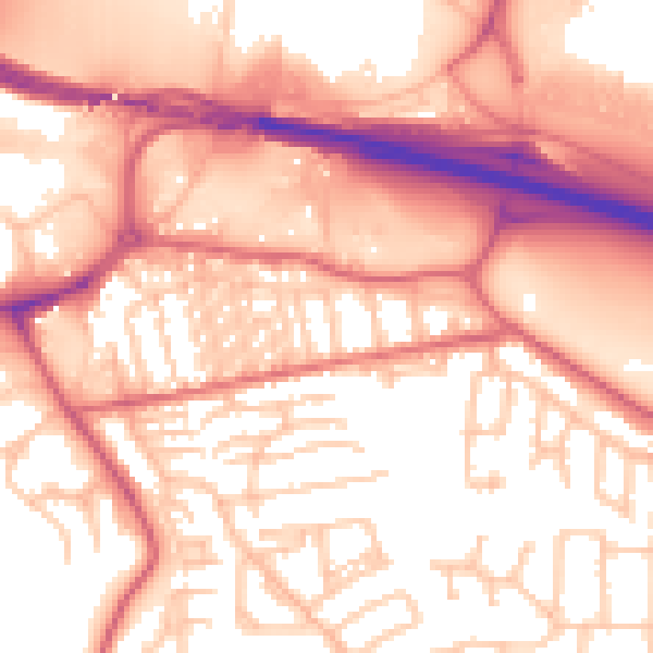 Daytime road noise heatmap for NE16 3EY