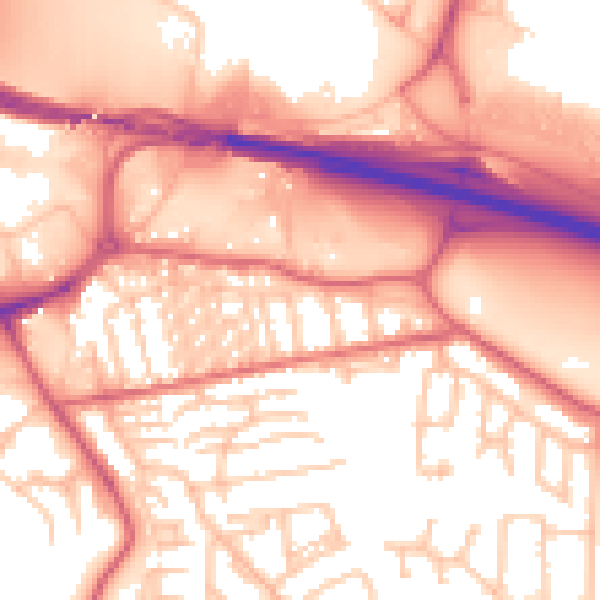 Daytime road noise heatmap for NE16 3HG