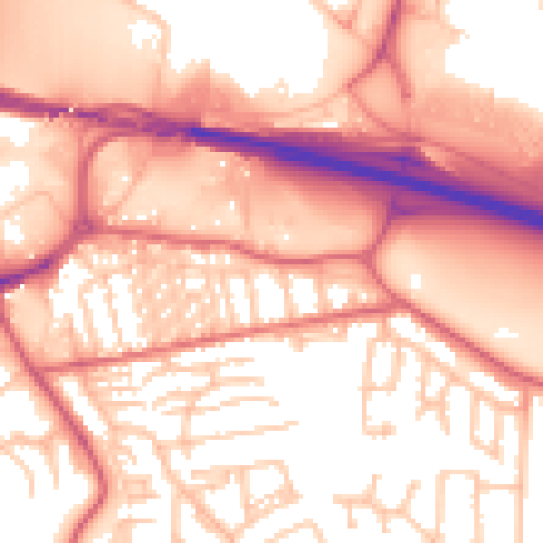 Daytime road noise heatmap for NE16 3HQ