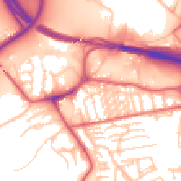 Daytime road noise heatmap for NE16 3HS
