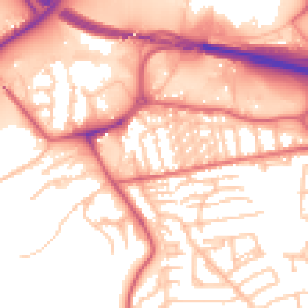 Daytime road noise heatmap for NE16 3HT
