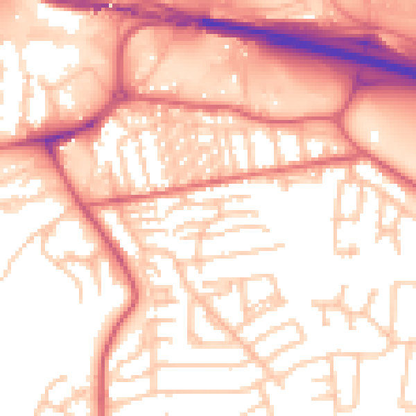 Daytime road noise heatmap for NE16 3HU