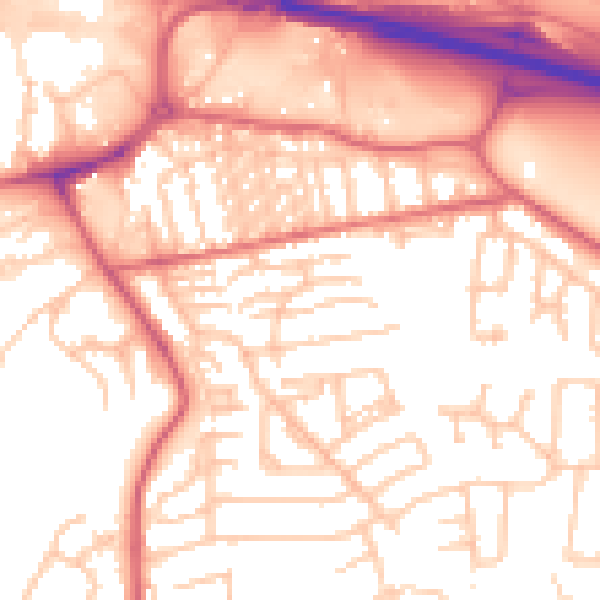 Daytime road noise heatmap for NE16 3HX
