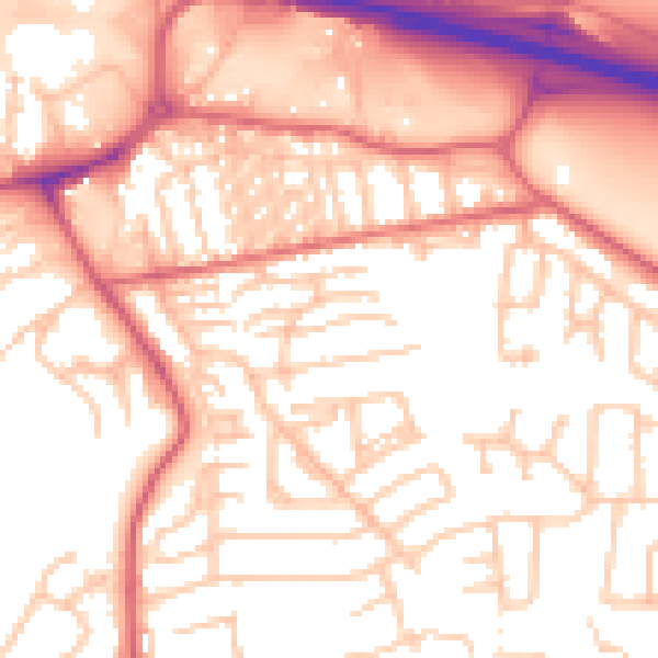 Daytime road noise heatmap for NE16 3HY