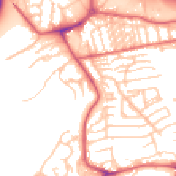 Daytime road noise heatmap for NE16 3JN