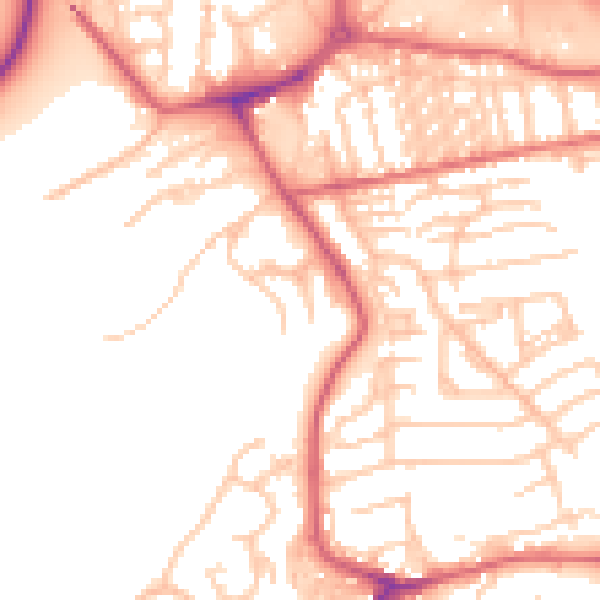 Daytime road noise heatmap for NE16 3JP