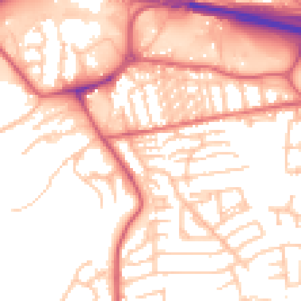 Daytime road noise heatmap for NE16 3JQ