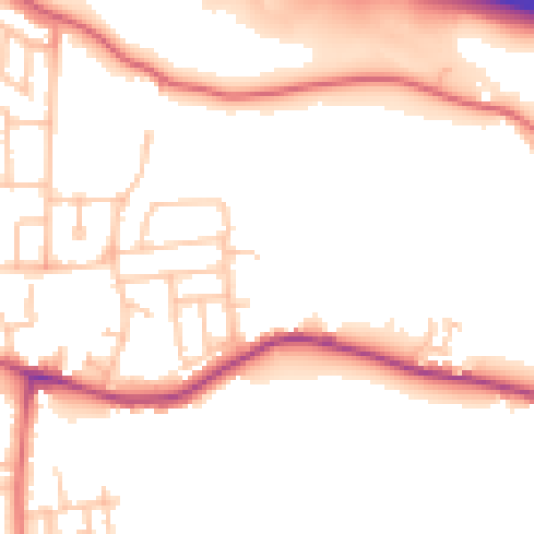 Daytime road noise heatmap for NE16 4ES