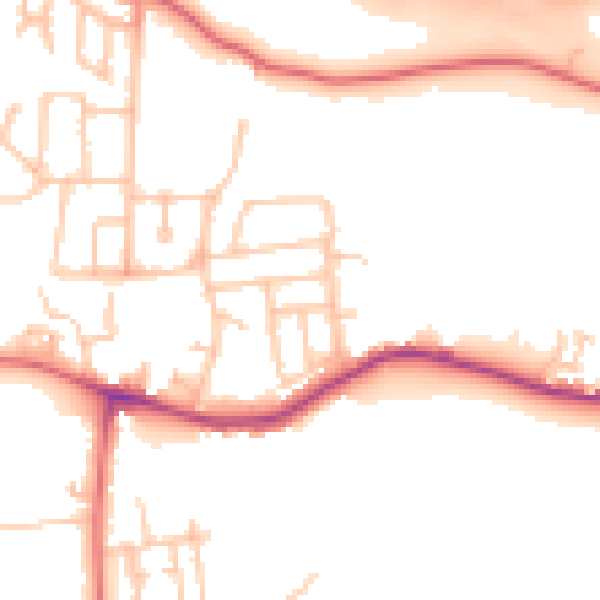 Daytime road noise heatmap for NE16 4EZ