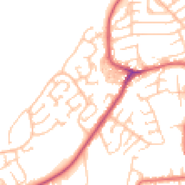 Daytime road noise heatmap for NE16 4HU