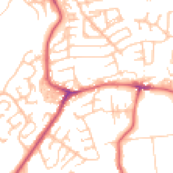 Daytime road noise heatmap for NE16 4JH
