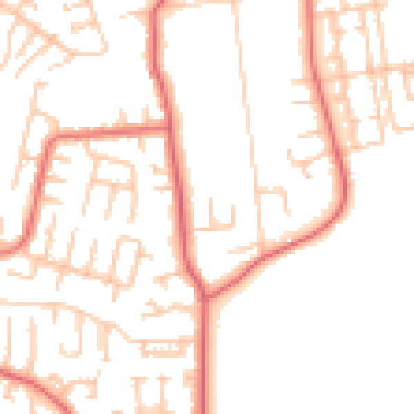 Daytime road noise heatmap for NE16 4PN