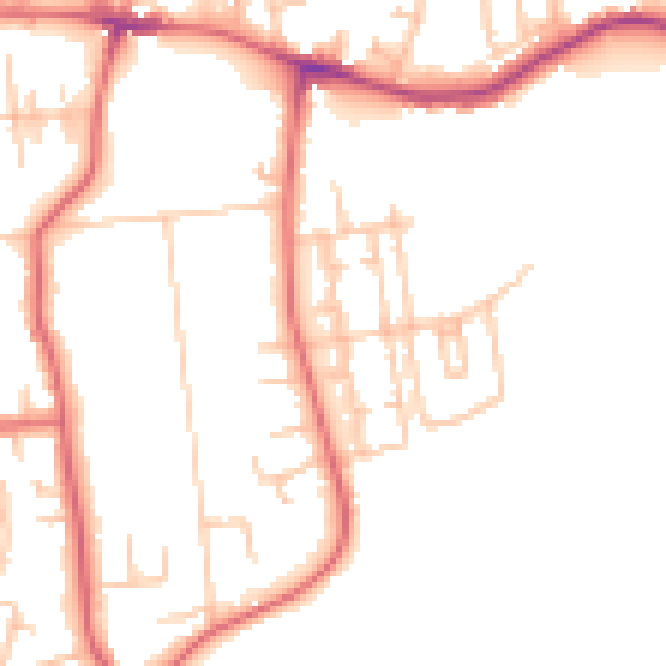Daytime road noise heatmap for NE16 4RF