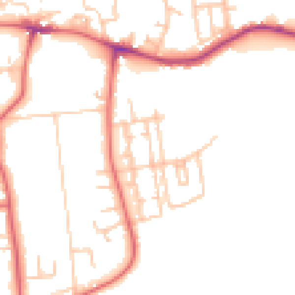Daytime road noise heatmap for NE16 4RH