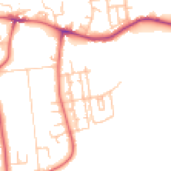 Daytime road noise heatmap for NE16 4RW