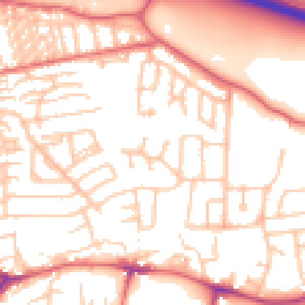 Daytime road noise heatmap for NE16 4SQ