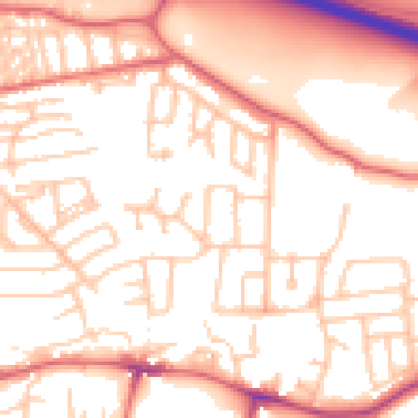 Daytime road noise heatmap for NE16 4SS