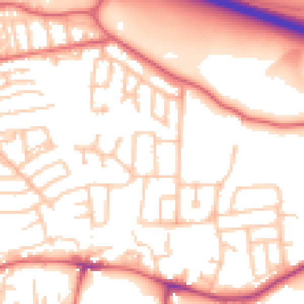 Daytime road noise heatmap for NE16 4SU