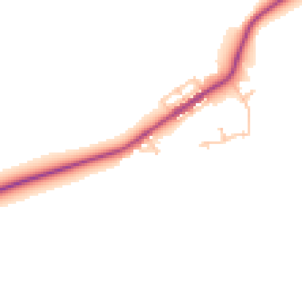 Daytime road noise heatmap for NE16 5AZ
